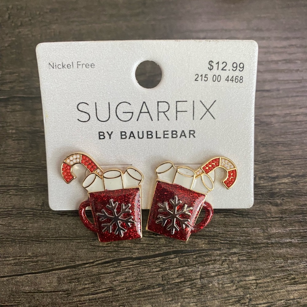 New Sugarfix By BaubleBar Holiday Mug Earrings.